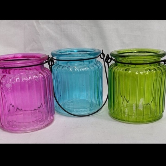 3 Set Glass Jar Candle Holder - Picture 1 of 4